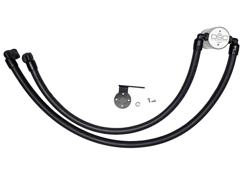 J&amp;L 17-22 Ford F-250 6.2L/7.3L Passenger Side Oil Separator 3.0 - Clear Anodized - Black Ops Auto Works