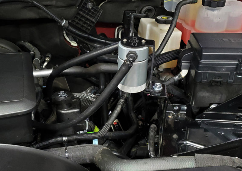 J&amp;L 20-23 Chevy Silverado/GMC Sierra 2500/3500 6.6L Drivers Side Oil Separator 3.0 - Clear Anodi - Black Ops Auto Works