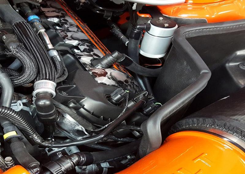 J&amp;L 2011-2017 Ford Mustang GT Driver Side Oil Separator 3.0 - Clear Anodized - Black Ops Auto Works
