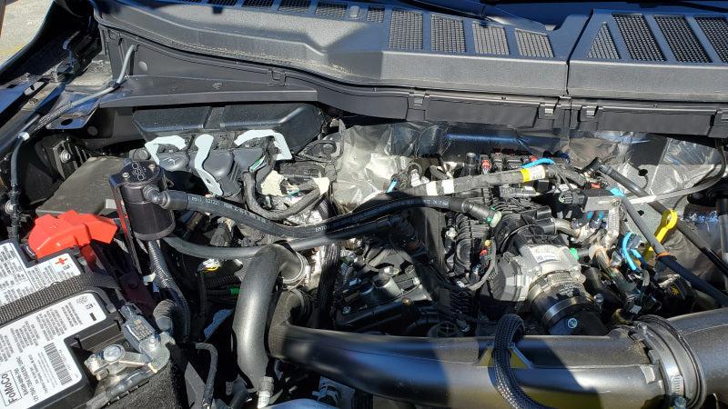 J&amp;L 2011-2023 Ford F-150 2.7L/3.5L/5.0L Passenger Side Oil Separator 3.0 - Black Anodized - Black Ops Auto Works