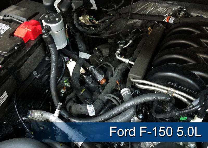 J&amp;L 2011-2023 Ford F-150 2.7L/3.5L/5.0L Passenger Side Oil Separator 3.0 - Clear Anodized - Black Ops Auto Works