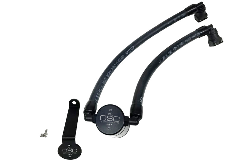 J&amp;L 2015-2023 Ford Edge Sport/ST Passenger Side Oil Separator 3.0 - Black Anodized - Black Ops Auto Works