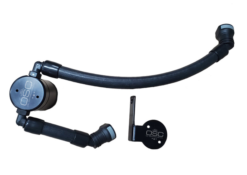 J&amp;L 2020-2022 Ford Mustang GT500 Passenger Side Oil Separator 3.0 - Black Anodized - Black Ops Auto Works