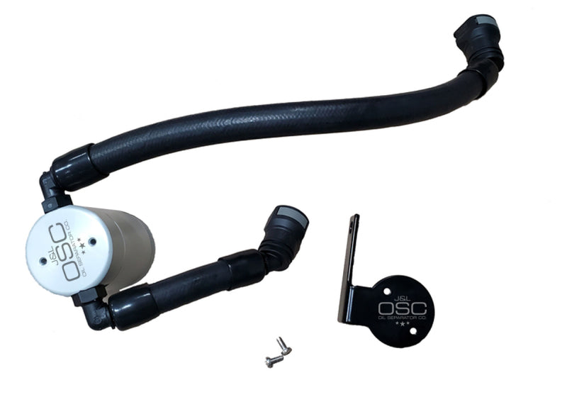J&amp;L 2020-2022 Ford Mustang GT500 Passenger Side Oil Separator 3.0 - Clear Anodized - Black Ops Auto Works