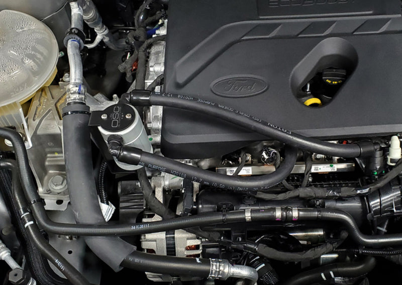 J&amp;L 2021-2023 Ford Bronco 1.5L EcoBoost Passenger Side Oil Separator 3.0 - Clear Anodized - Black Ops Auto Works