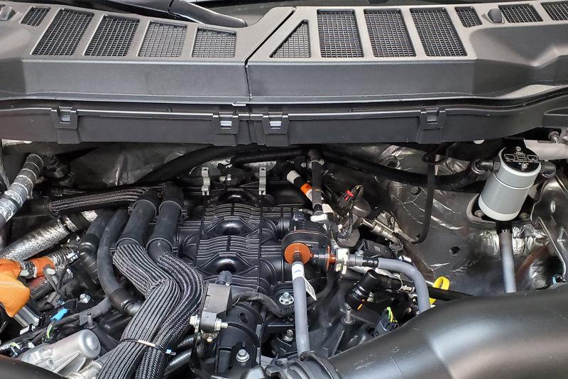 J&amp;L 2021-2023 Ford F-150 3.5L Passenger Side Oil Separator 3.0 - Clear Anodized - Black Ops Auto Works