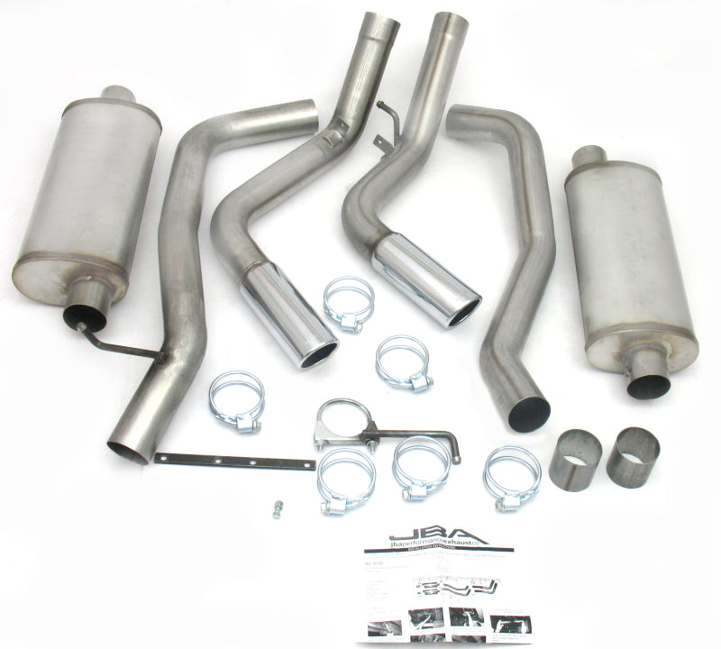 JBA 01-06 Chevrolet Silverado 2500/3500 HD 6.0/8.1L 409SS Pass Side Dual Exit Cat-Back Exhaust - Black Ops Auto Works