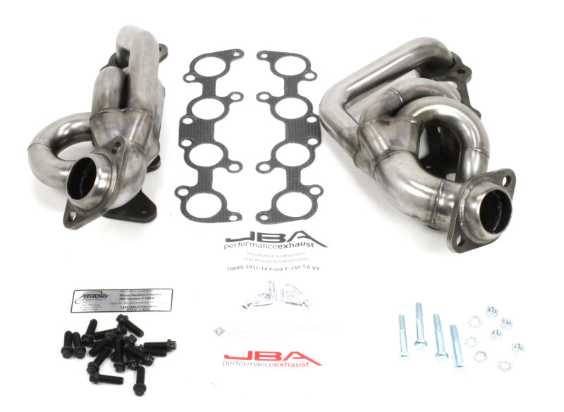 JBA 11-14 Ford F-150 5.0L Coyote 1-5/8in Primary Raw 409SS Cat4Ward Header - Black Ops Auto Works
