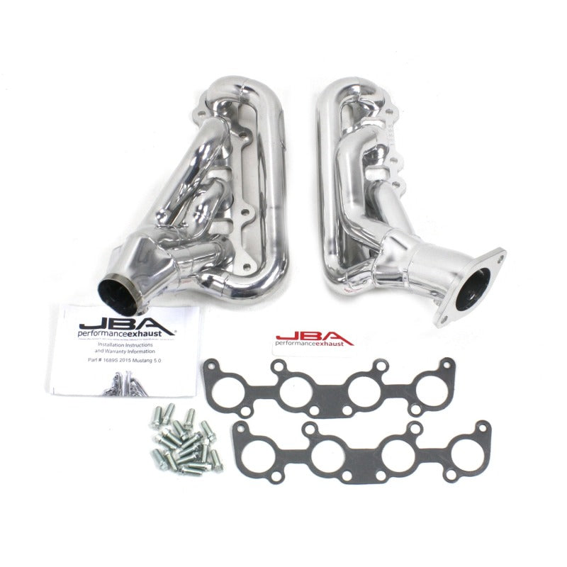 JBA 15-20 Ford Mustang 5.0L 1-3/4in Stainless Steel Silver Ceramic Shorty Header - Black Ops Auto Works