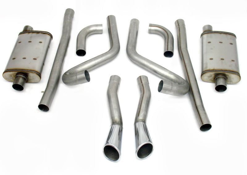 JBA 65-66 Ford Mustang 260-428 409SS Dual Through Rear Valance Header Back Exhaust - Black Ops Auto Works
