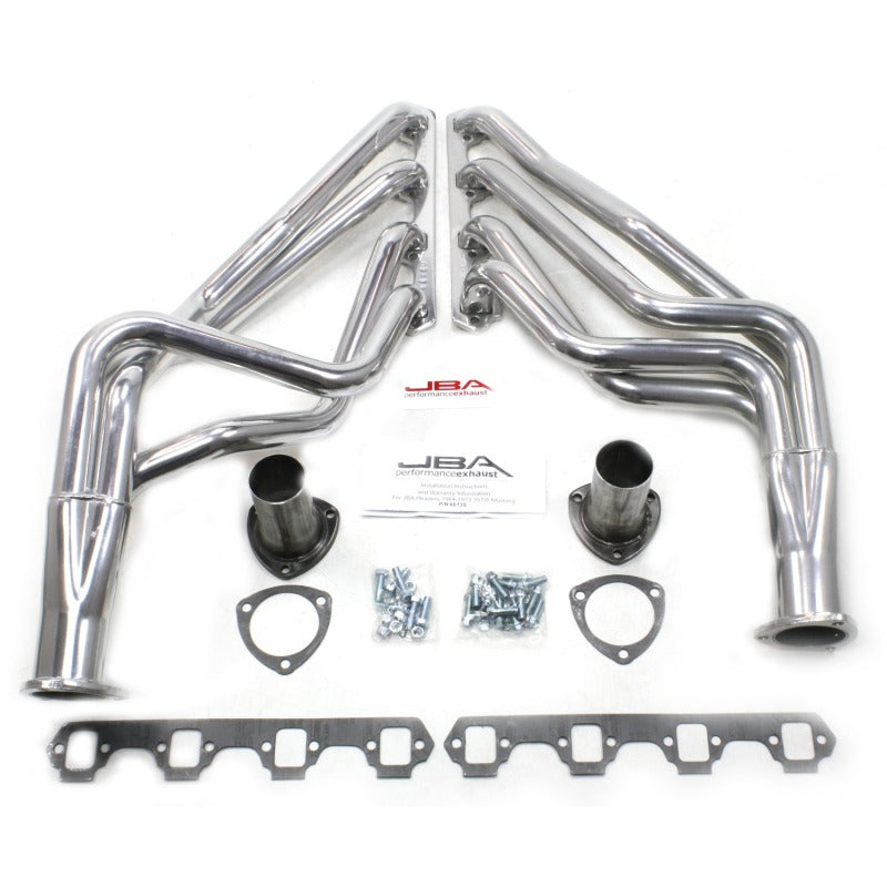 JBA 65-73 Ford Mustang 260-302/71-73 Ford 260-351W SBF 1-5/8in Primary Silver Ctd Long Tube Header - Black Ops Auto Works