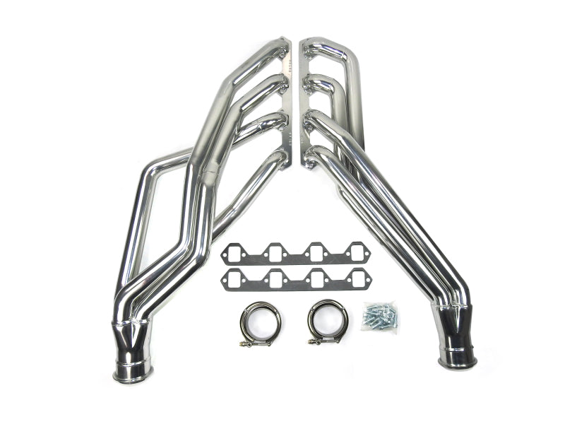 JBA 65-73 Ford Mustang 351W SBF 1-3/4in Primary Silver Ctd Long Tube Header - Black Ops Auto Works