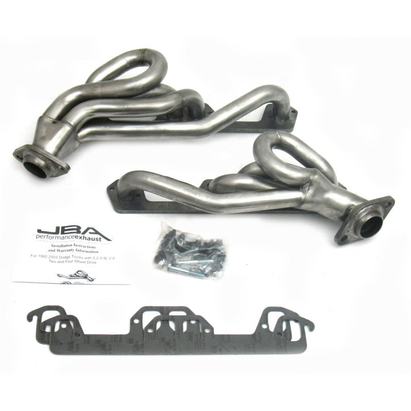 JBA 96-03 Dodge Truck 5.2L/5.9L Magnum 1-1/2in Primary Raw 409SS Cat4Ward Header - Black Ops Auto Works