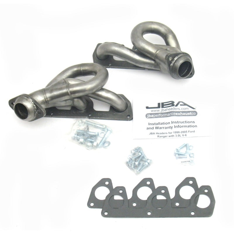 JBA 02-08 Ford Ranger 3.0L V6 w/o EGR 1-1/2in Primary Raw 409SS Cat4Ward Header - JBA 1647S-1
