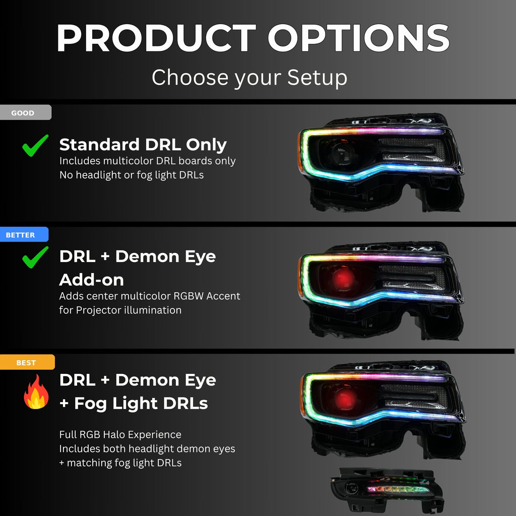 RGB Halo Kits Jeep Grand Cherokee Multicolor DRL Boards (2014-2021)