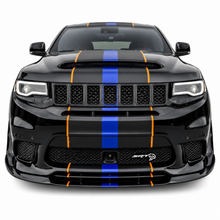 Load image into Gallery viewer, Carbon fiber front lip splitter installed on Jeep Grand Cherokee Trackhawk for aggressive aerodynamic styling