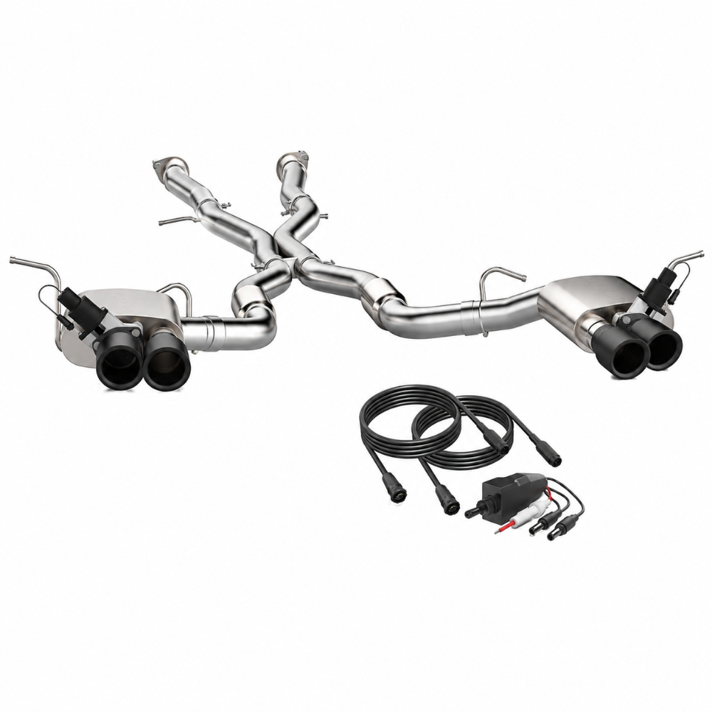 Jeep Grand Cherokee Trackhawk QTP 304 stainless steel cat-back exhaust with 4 inch black tips