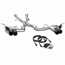 Load image into Gallery viewer, Jeep Grand Cherokee Trackhawk QTP 304 stainless steel cat-back exhaust with 4 inch black tips
