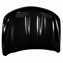Load image into Gallery viewer, Gloss black gel coat Redeye hood photographed from above showing the twin extractor openings