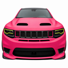 Load image into Gallery viewer, Pink Jeep Grand Cherokee Trackhawk photographed head on with a body matched Redeye hood fitted