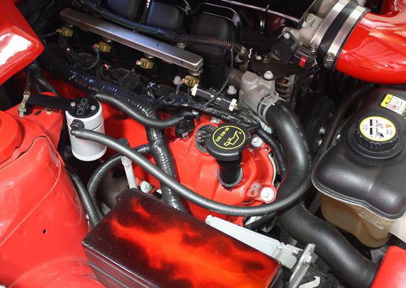 J&L 05-10 Ford Mustang GT/Bullitt/Saleen Passenger Side Oil Separator 3.0 - Clear Anodized - Black Ops Auto Works