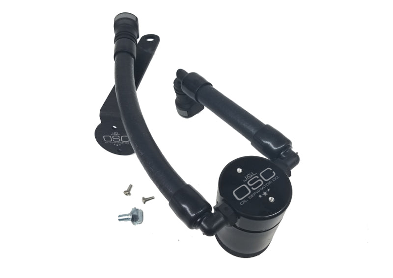 J&L 07-14 Ford Mustang GT500 Driver Side Oil Separator 3.0 - Black Anodized - Black Ops Auto Works