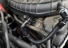 Load image into Gallery viewer, J&amp;L 11-17 Ford Mustang V6 Passenger Side Oil Separator 3.0 V2 - Black Anodized - Black Ops Auto Works