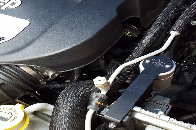 J&L 12-17 Jeep Wrangler JK 3.6L Passenger Side Oil Separator 3.0 - Clear Anodized - Black Ops Auto Works