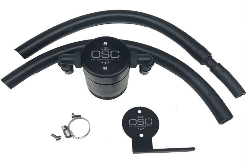 J&L 13-18 Ford Focus ST Front Oil Separator 3.0 - Black Anodized - Black Ops Auto Works