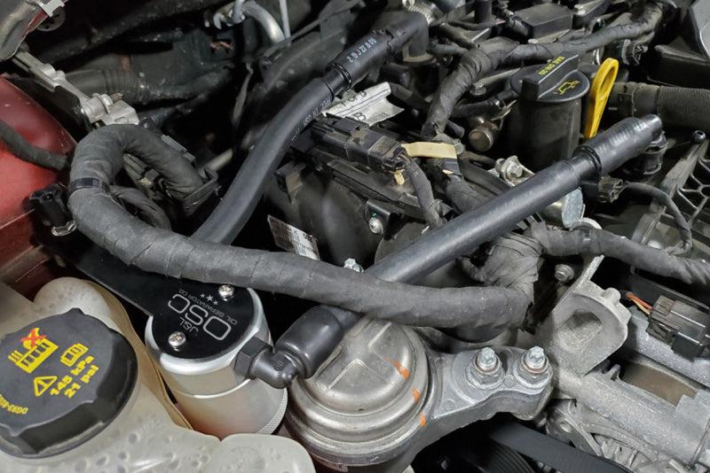 J&L 13-19 Ford Fusion 1.5L EcoBoost Oil Separator 3.0 Passenger Side - Clear Anodized - Black Ops Auto Works
