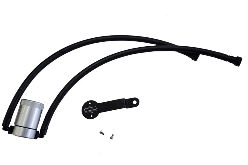 J&L 14-18 Chevy/GM Truck/SUV 5.3L V8 Driver Side Oil Separator 3.0 - Clear Anodized - Black Ops Auto Works