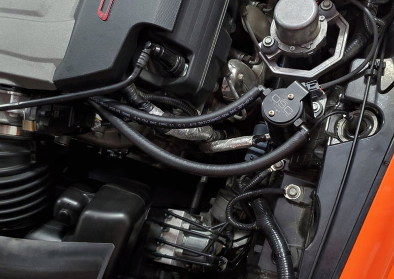 J&L 14-19 Chevrolet Corvette LT1 6.2L Driver Side Oil Separator 3.0 - Black Anodized - Black Ops Auto Works