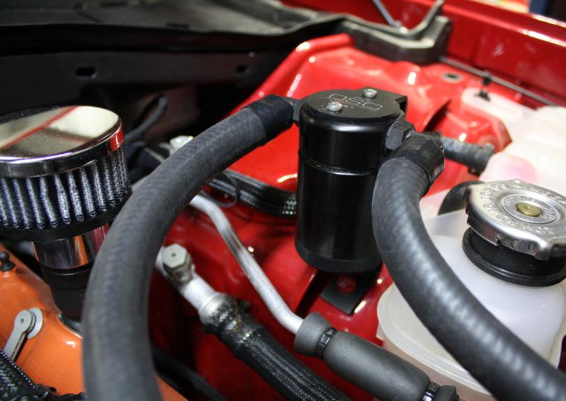 J&L 15-17 Dodge Hellcat 6.2L Hemi Driver Side Oil Separator 3.0 - Black Anodized - Black Ops Auto Works