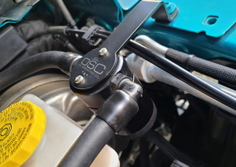 J&L 20-23 Jeep Wrangler 2.0L Driver Side Oil Separator 3.0 - Black Anodized - Black Ops Auto Works