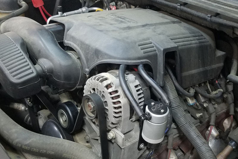 J&L 97-13 Chevy/GM Truck/SUV 4.8L/5.3L/6.0L/6.2L Driver Side Oil Separator 3.0 - Clear Anodized - Black Ops Auto Works