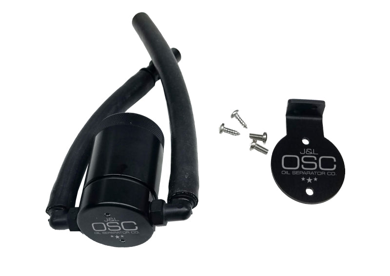 J&L 99-04 Ford Lightning Driver Side Oil Separator 3.0 - Black Anodized - Black Ops Auto Works