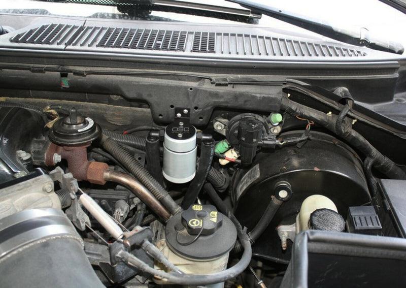 J&L 99-04 Ford Lightning Driver Side Oil Separator 3.0 - Clear Anodized - Black Ops Auto Works