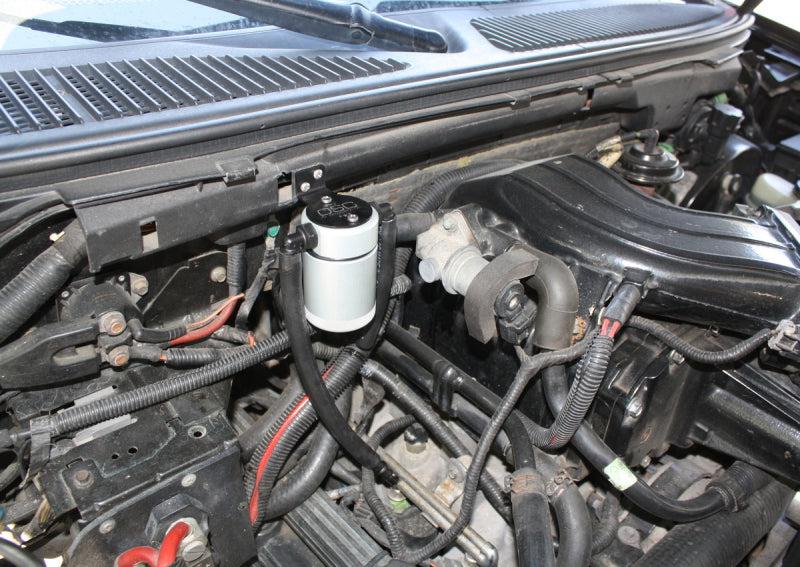 J&L 99-04 Ford Lightning Passenger Side Oil Separator 3.0 - Clear Anodized - Black Ops Auto Works
