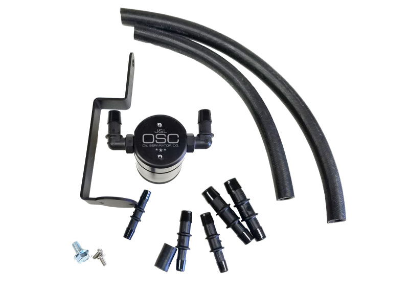 J&L 99-04 Ford Mustang GT Passenger Side Oil Separator 3.0 - Black Anodized - Black Ops Auto Works