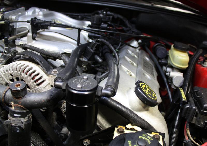 J&L 99-04 Ford Mustang SVT Cobra Driver Side Oil Separator 3.0 - Black Anodized - Black Ops Auto Works