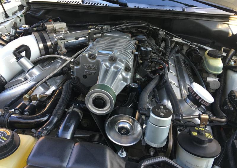 J&L 99-04 Ford Mustang SVT Cobra Driver Side Oil Separator 3.0 - Clear Anodized - Black Ops Auto Works