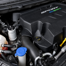 Load image into Gallery viewer, Clear anodized J&amp;L oil catch can for Ford Edge 2.7L EcoBoost