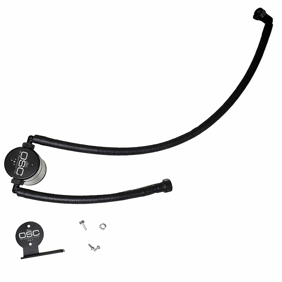 J&L Oil Separator 3.0 passenger side black anodized view