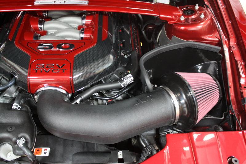 JLT 11-14 Ford Mustang GT Series 2 Black Textured Cold Air Intake Kit w/Red Filter - Tune Req - Black Ops Auto Works