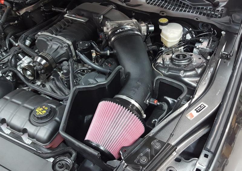 JLT 15-17 Ford Mustang GT (w/Roush/VMP Supercharger) Blk Tex CAI Kit w/Red Filter - Tune Req - Black Ops Auto Works