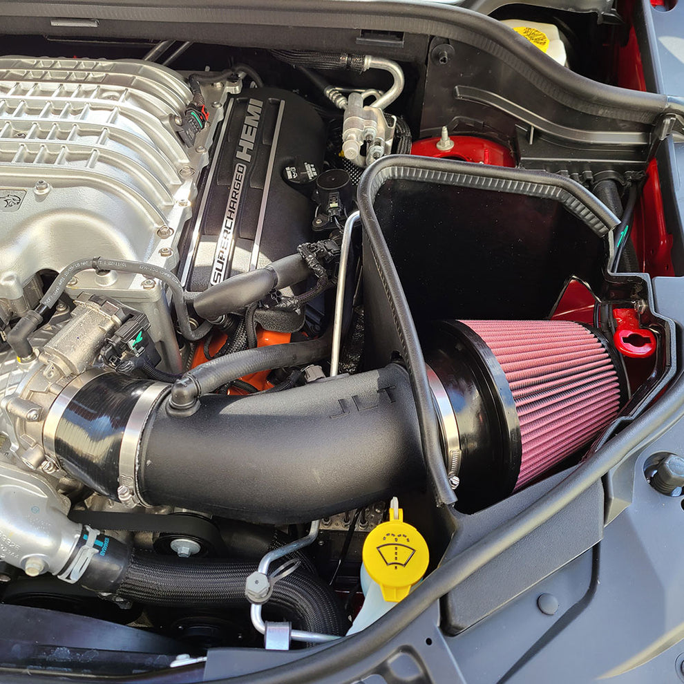 JLT 2018-2021 Jeep Grand Cherokee Trackhawk 6.2L Blk Textured CAI Kit w/Red Filter (2018 CARB Exempt) - Black Ops Auto Works