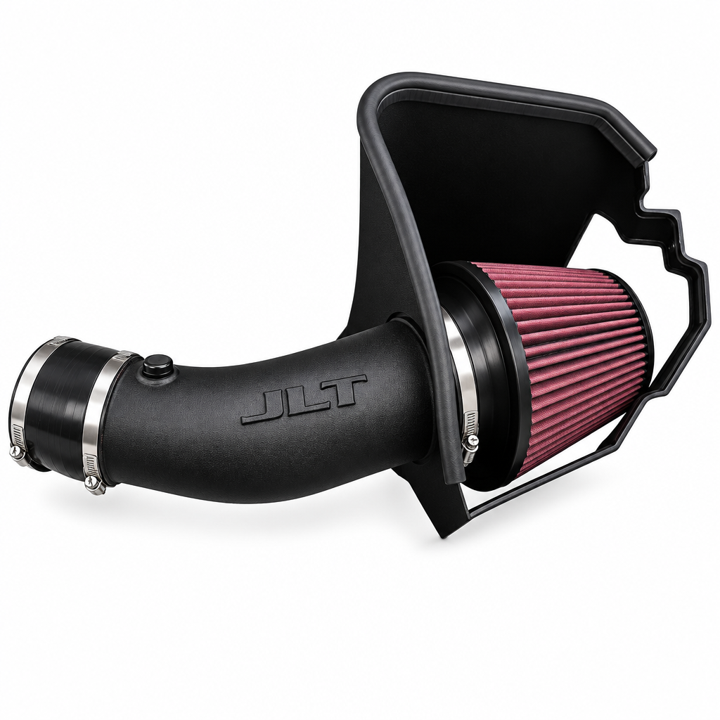 JLT 2018-2021 Jeep Grand Cherokee Trackhawk 6.2L Blk Textured CAI Kit w/Red Filter (2018 CARB Exempt) - JLT CAI-TH-18
