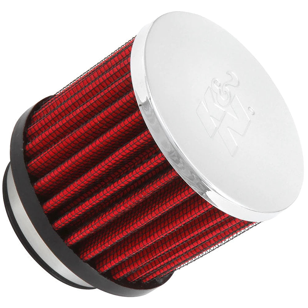 K&N 1.75in Flange ID x 3in OD x 2.5in H Chrome Finish Rubber Base Crankcase Vent Filter - K&N Engineering KNN62-1480
