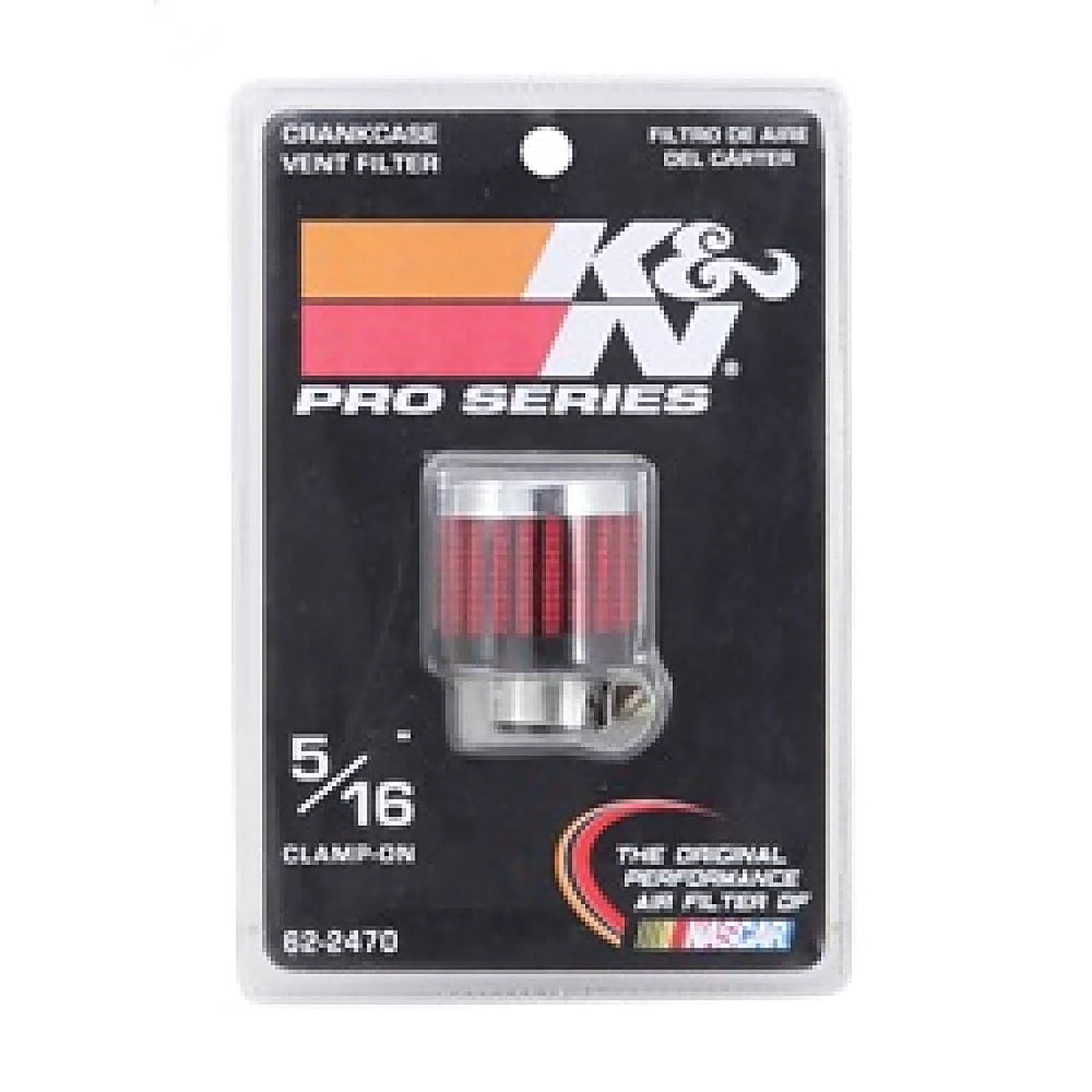 K&N .315/.431 Flange 1 3/8 inch OD 1.5 inch H Clamp On Crankcase Vent Filter - K&N Engineering KNN62-2470