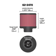 Load image into Gallery viewer, K&amp;N .315/.431 Flange 1 3/8 inch OD 1.5 inch H Clamp On Crankcase Vent Filter - K&amp;N Engineering KNN62-2470